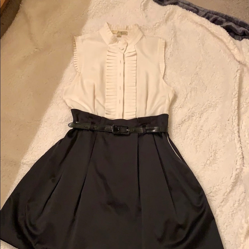 Black and off white dress